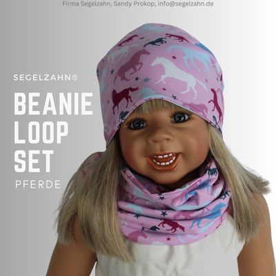 Beanie Loop Set Mädchen Rosa