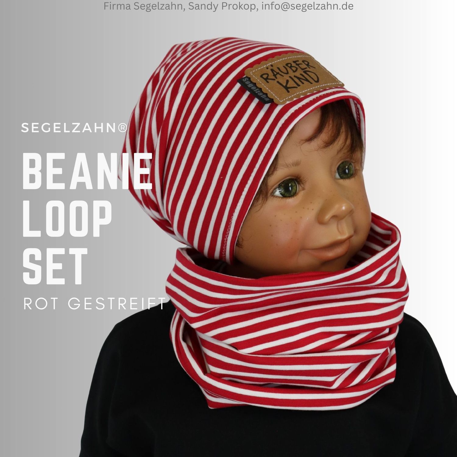 Beanie Loop Set Kinder rot