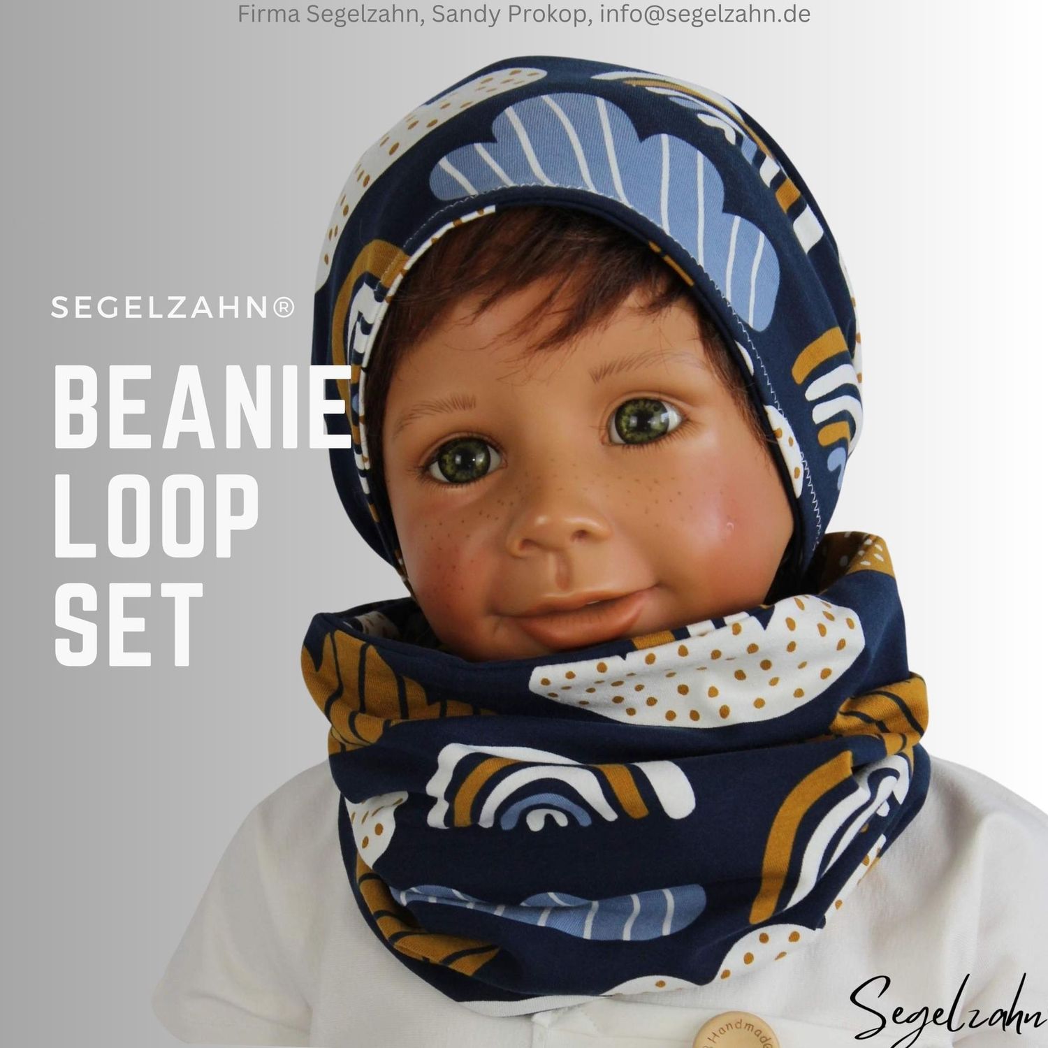 Beanie Loop Set Kinder blau