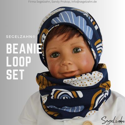 Beanie Loop Set Kinder blau