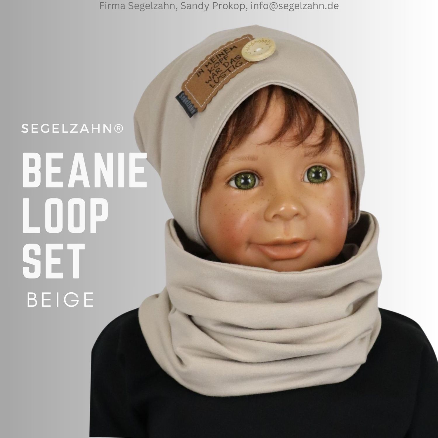 Beanie Loop Set Kinder beige