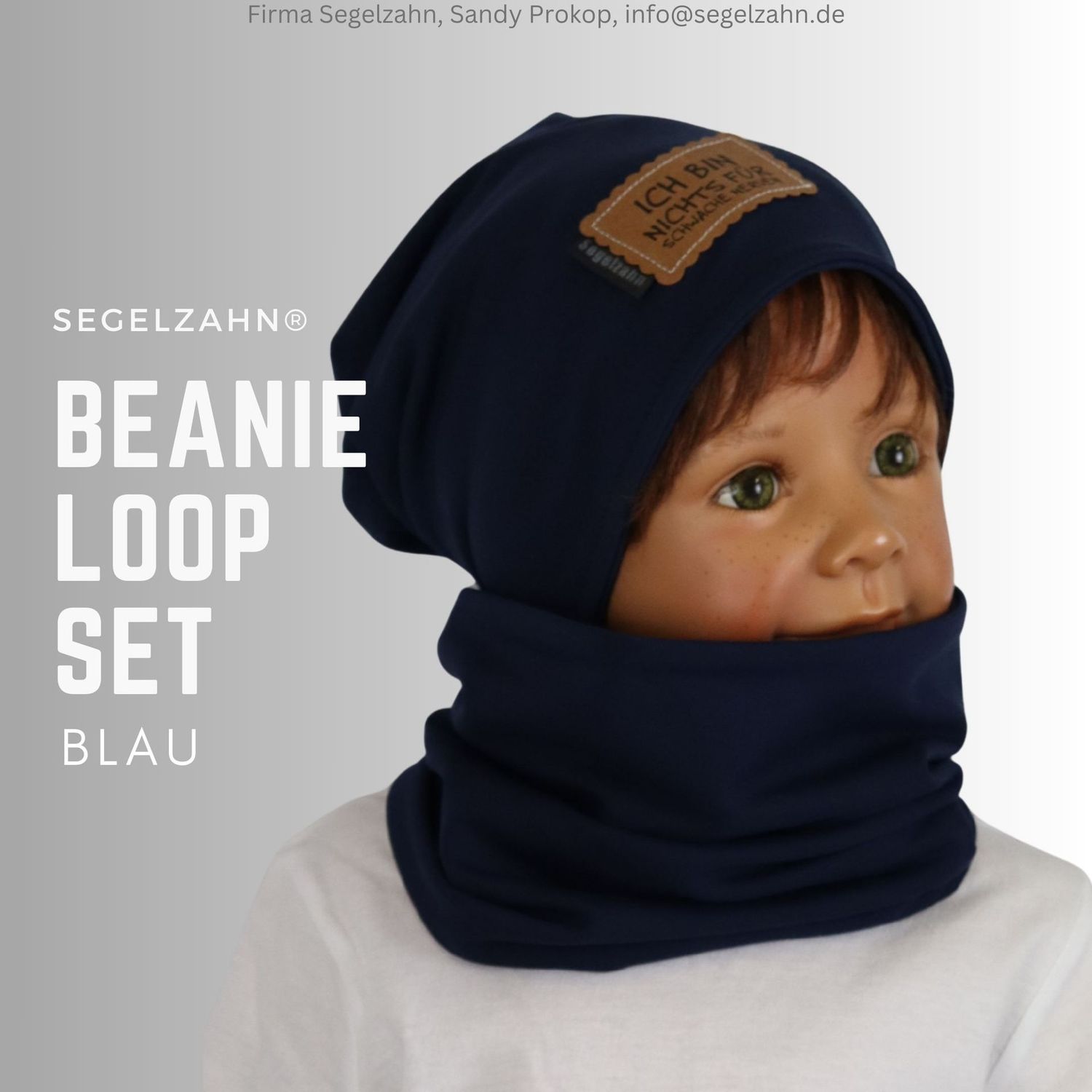 Beanie Loop Set Kinder blau