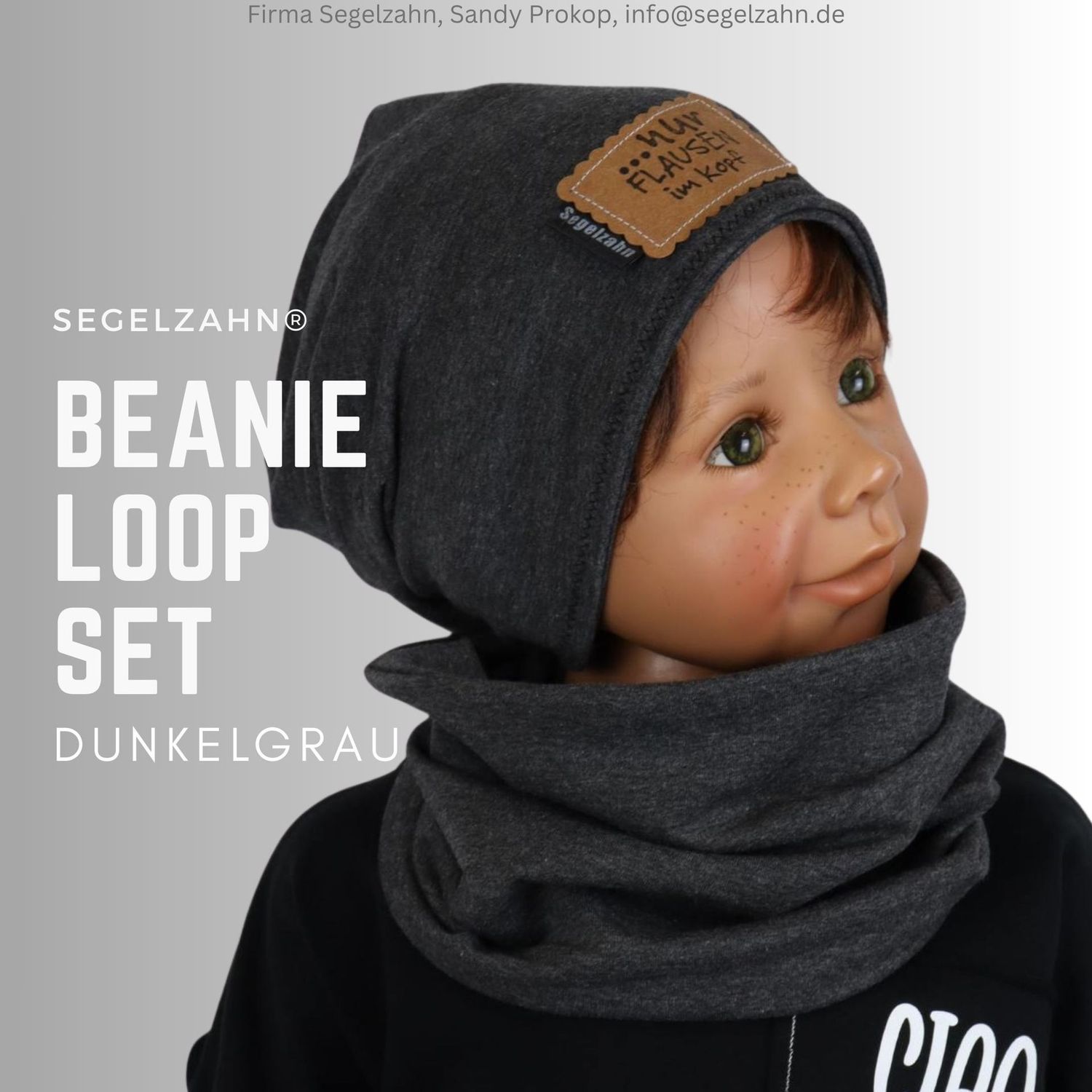Beanie Loop Set Kinder grau