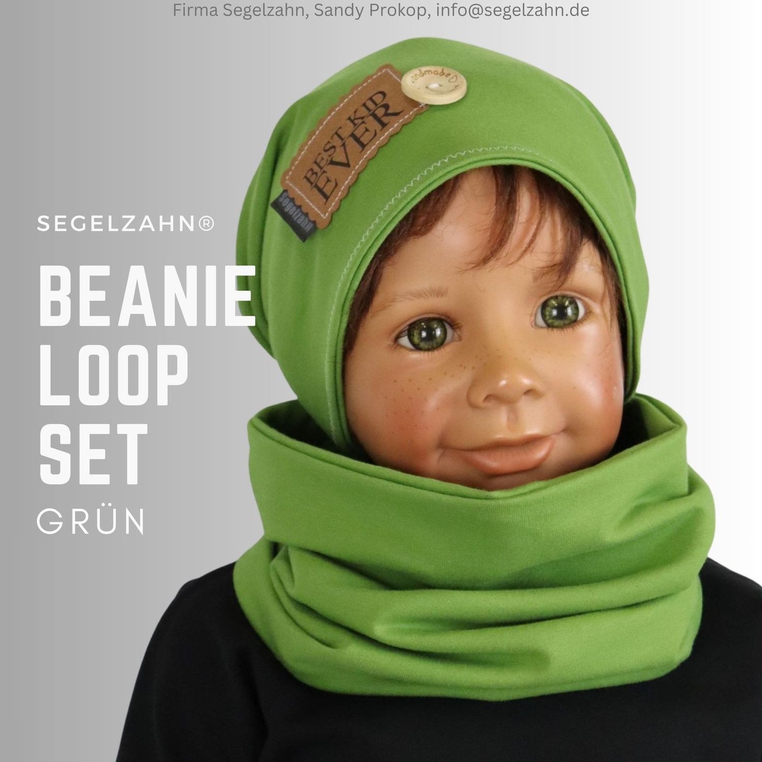 Beanie Loop Set Kinder Grün