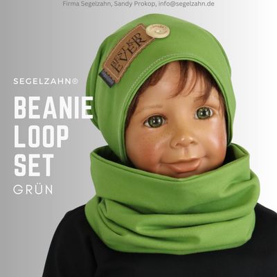 Beanie Loop Set Kinder Grün