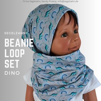 Beanie Loop set Kinder Dinosaurier