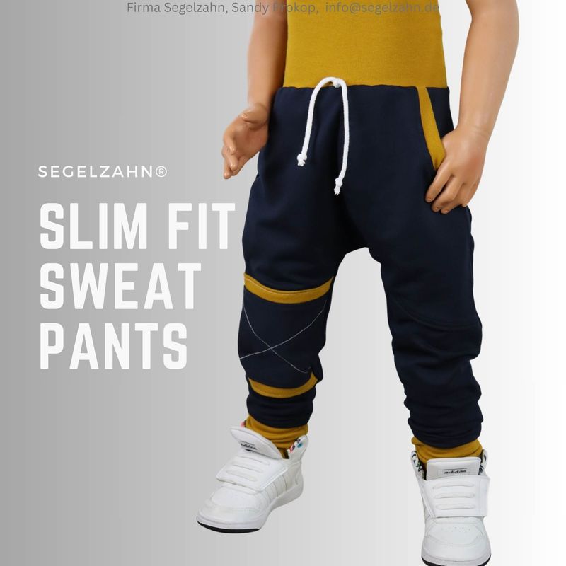 Slim Fit Hose Kinder Blau