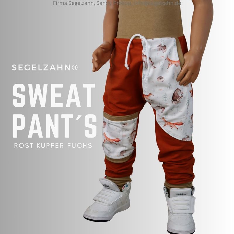 Slim Fit Hose Kinder Sweat Jogger Jungen Hosen Unisex Jogginghose Rost Kupfer Kinderhose Fuchs Sweathose Segelzahn Kleidung Jungs Mädchen