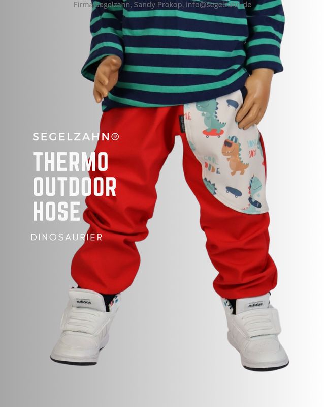Thermohose Kinder Outdoorhose Dinosaurier Pumphose Junge Mädchen Kind Baby Buddelhose rot Segelzahn Kleidung Hosen Outdoor Mitwachshose Dino Thermo Hose Kinder Jungen Dinosaurier gefüttert