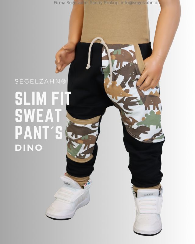 Sweat Hose Kinder Slim Fit Jogger Jungen Hosen Dinosaurier Jogginghose Segelzahn Kleidung Kinderhosen Sweathose Dino Schwarz Mitwachshose Sweat Hose Kinder Schwarz Dinosaurier