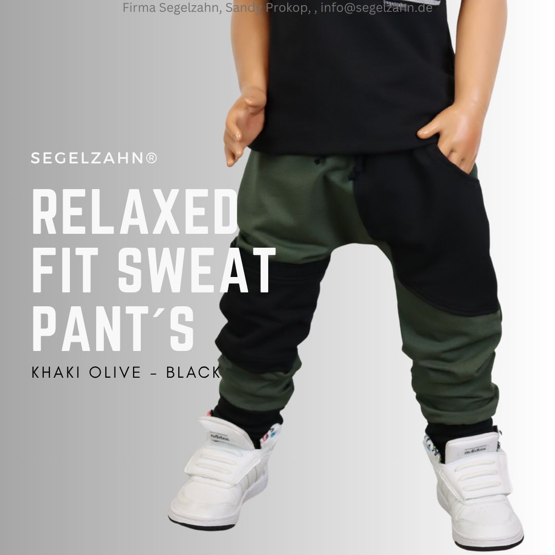 Relaxed Fit Sweat Hose Kinder Jogger Junge Mädchen Kind Baby Slim Fit Hosen Schwarz Khaki Olive Jogginghose Segelzahn Kleidung Kinderhose Segelzahn Handmade Hosen Kinder Jungen Mädchen Baby