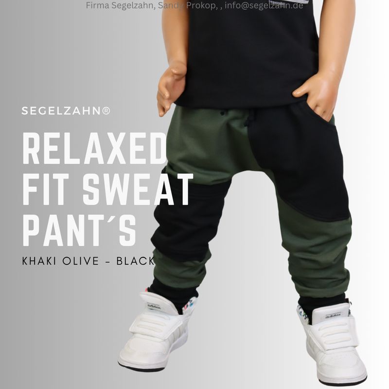 Relaxed Fit Sweat Hose Kinder Jogger Junge Mädchen Kind Baby Slim Fit Hosen Schwarz Khaki Olive Jogginghose Segelzahn Kleidung Kinderhose Segelzahn Handmade Hosen Kinder Jungen Mädchen Baby