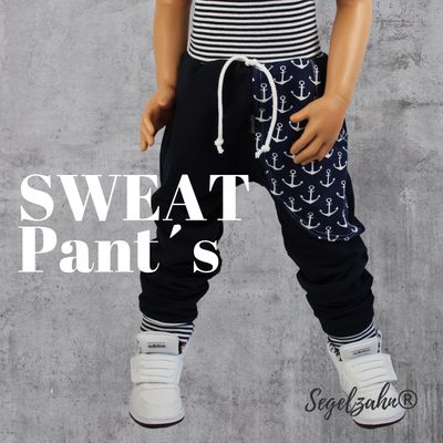 Sweat Hose Kinder Blau - Anker - Slim Fit Jogger Unisex Jungen Mädchen Kinder Baby - Sweathose - Kinderhose - Jogginghose - Pumphose