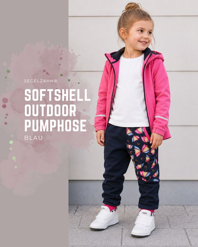 Softshellhose Kinder gefüttert | Regenhose Mädchen Blau | Matschhose Fleece | Outdoorhose Mitwachshose | Buddelhose | Regenkleidung Kind Softshellhose Kinder in Blau mit Fleece und Regenschirm-Seitentasche – warme Outdoorhose für Herbst und Winter.