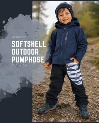 Softshellhose Kinder gefüttert | Outdoorhose Regenhose Matschhose | Mitwachshose Unisex | Schwarz | schrecklich cooles Kind | Pumphose Softshellhose Kinder Schwarz mit Fleecefutter und Motiv „schrecklich cooles Kind“, gefütterte Outdoorhose als Regenhose, Mats