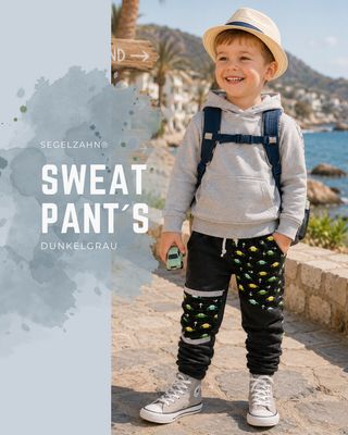 Mitwachshose Kinder Auto | Slim Fit Jogger | French Terry Sweathose | Jungen & Mädchen | Dunkelgrau | Autos Mitwachshose Kinder Auto | Slim Fit Jogger | French Terry Sweathose | Jungen & Mädchen | Dunkelgrau | Autos