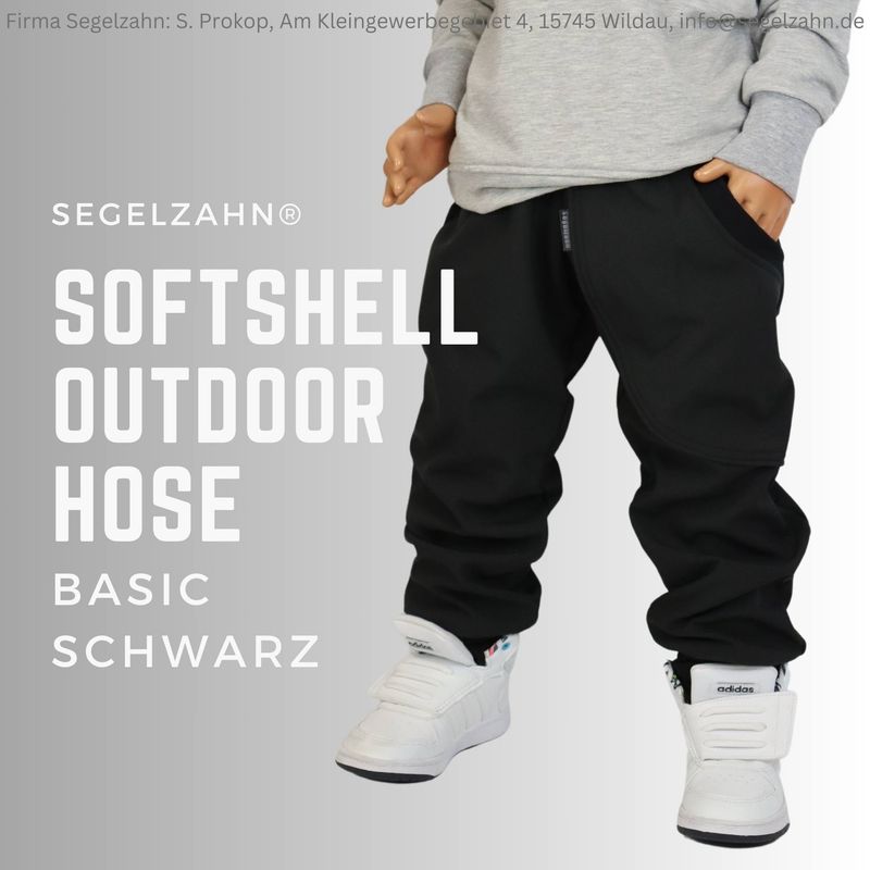 Softshellhose Kinder Schwarz, gefüttert, Regenhose Jungen Mädchen Matschhose Kind Baby Buddelhose Segelzahn Regen Kleidung Junge schlicht Softshellhose Kinder Schwarz