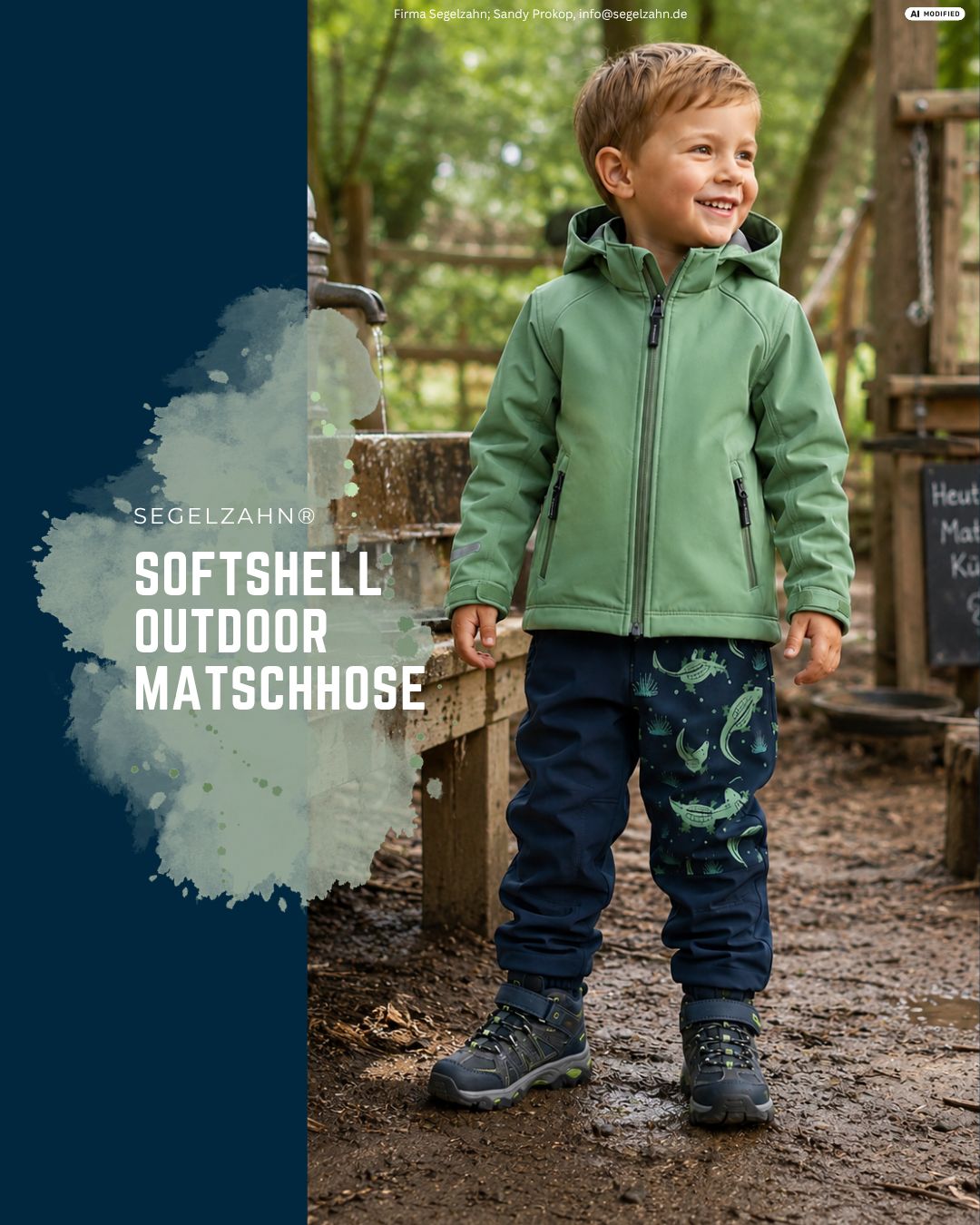 Unisex Softshellhose für Jungen und Mädchen mit Krokodil-Print