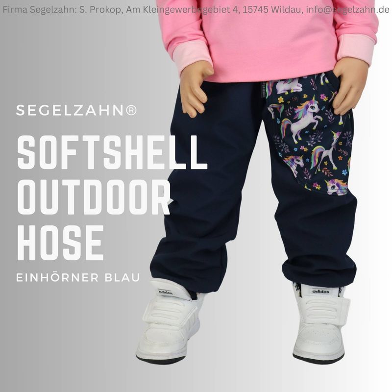 Softshellhose Mädchen Blau, gefüttert Matschhose Einhörner Kinder Regenhose Segelzahn Outdoor Hosen Kind Baby Buddelhose blaue Pumphose Softshellhose Mädchen blau