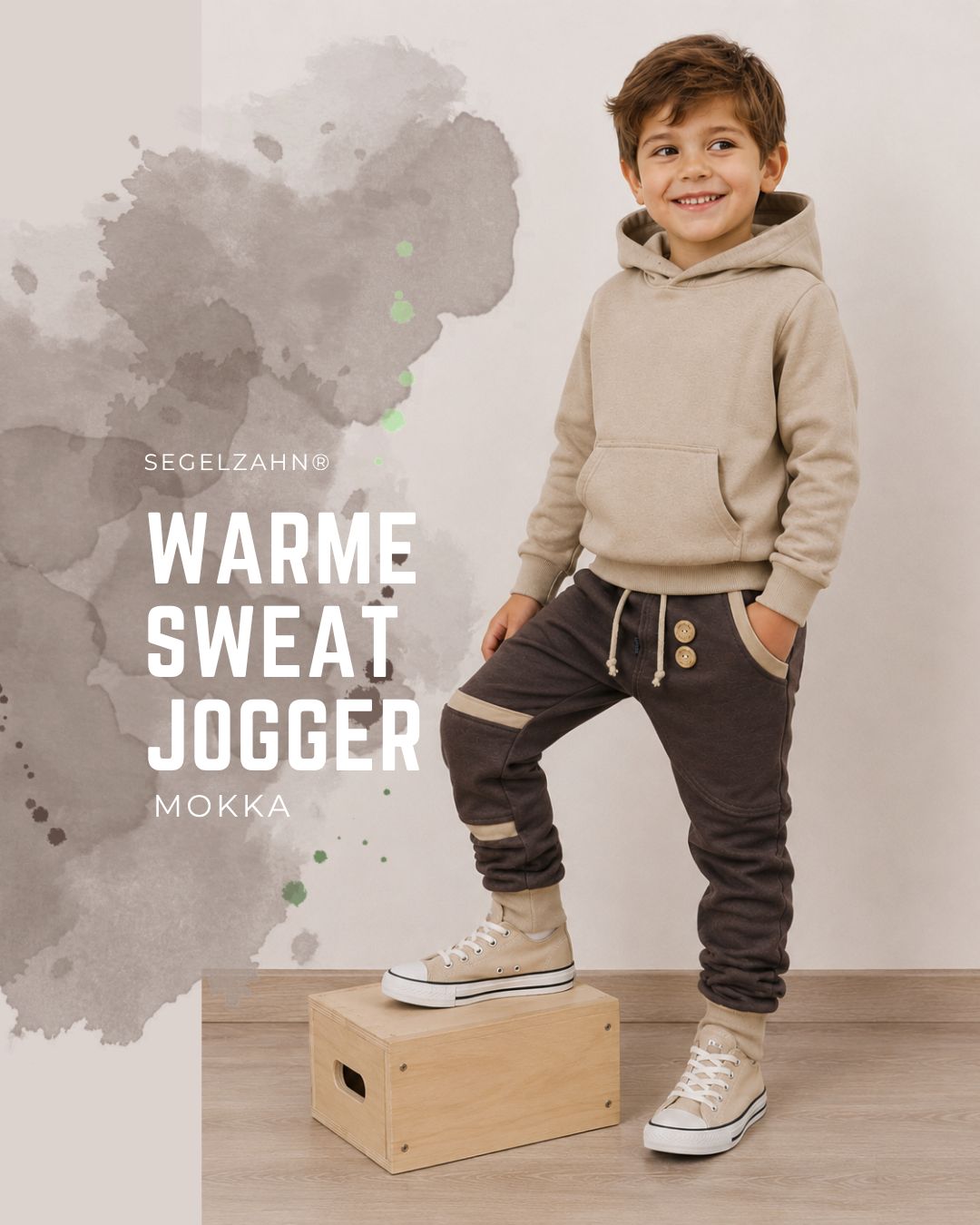 Kinder Slim Fit Sweat Hose Mokka Braun – bequeme Jogginghose mit schmaler Passform
