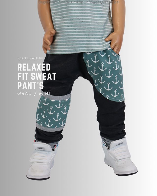 Sweat Hose für Kinder in Dunkelgrau, Slim Fit schnitt, gemütlich und ausreichend weit geschnitten aus Dunkelgrauem French Ter