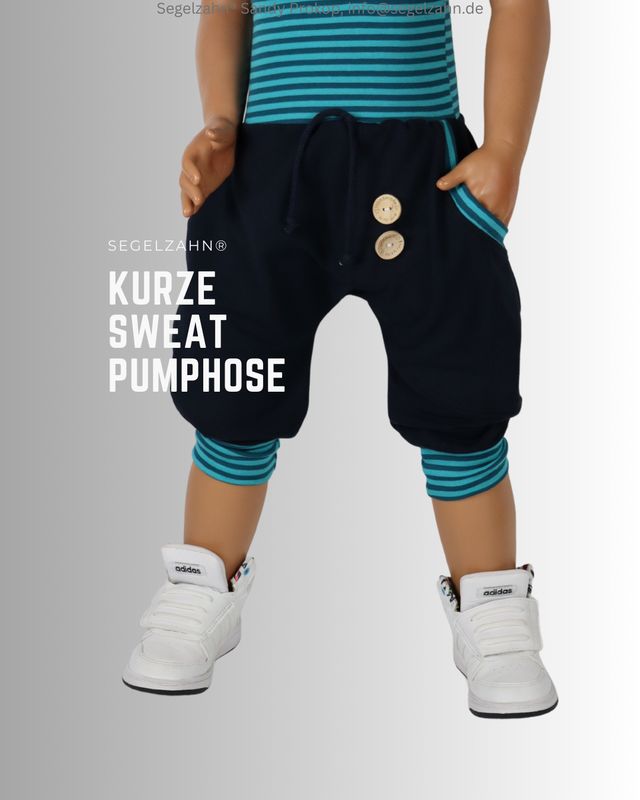 kurze Hose Kinder, Pumphose Unisex Blau Sommer Shorts f. Jungen & Mädchen Segelzahn Sweathose blaue Kinderhose Kind Baby Sommerhose schlicht kurze Hose für Kinder, Unisex Pumphose für Jungen und Mädchen, leichte Sommerhose, gemütlich weit geschnitten