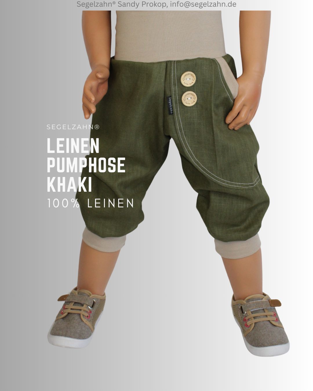 Leinen Hose Kinder, kurze Pumphose Unisex Khaki Olive Kinderhose Sommerhose atmungsaktiv Leinen Hose Kinder, Unisex Sommerhose aus 100% natürlichem Leinenstoff in Khaki Olive. Kinderhose mit Seitentasche