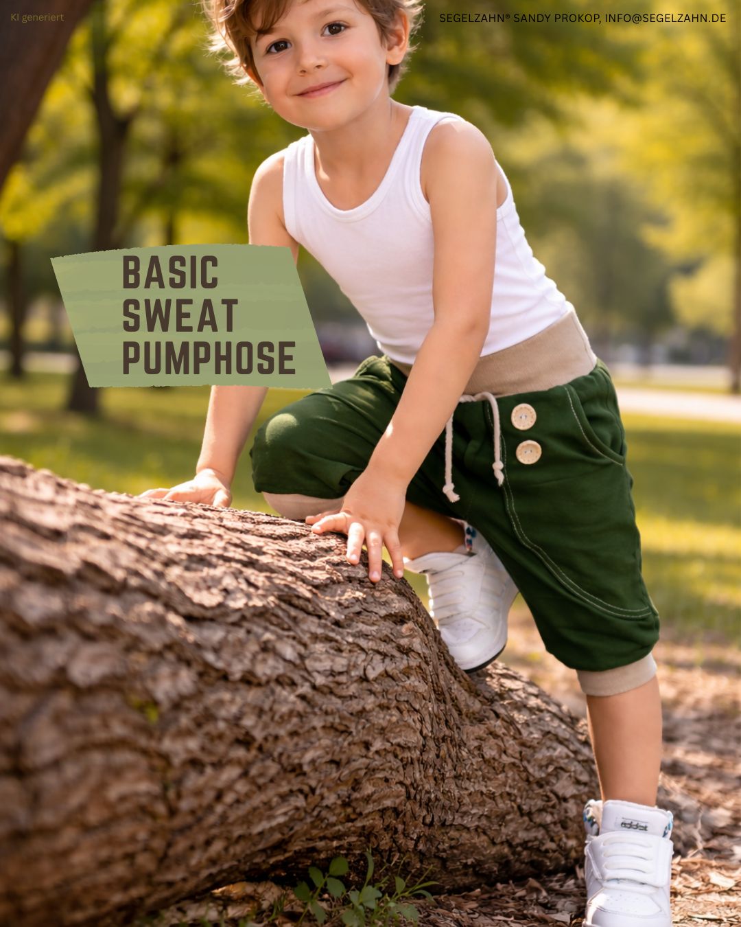 kurze Hose Kinder, Pumphose Sommer Unisex Khaki Olive für Jungen und Mädchen kurze Hose Kinder, Unisex Sweat Pumphose für Jungen und Mädchen, Sommerhose luftig und weit geschnitten aus Khakifarbenem Fre