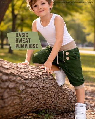 kurze Hose Kinder, Pumphose Sommer Unisex Khaki Olive für Jungen und Mädchen kurze Hose Kinder, Unisex Sweat Pumphose für Jungen und Mädchen, Sommerhose luftig und weit geschnitten aus Khakifarbenem Fre