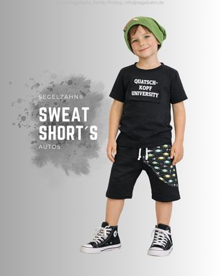 Shorts Kinder Schwarz, kurze Hose Unisex Sweatshorts, Sommerhose Auto, Segelzahn Kinderkleidung Shorts Kinder Schwarz, kurze Hose Unisex Sweatshorts aus weichem French Ferry mit Jersey Seitentasche Automotiv, luftig gesch