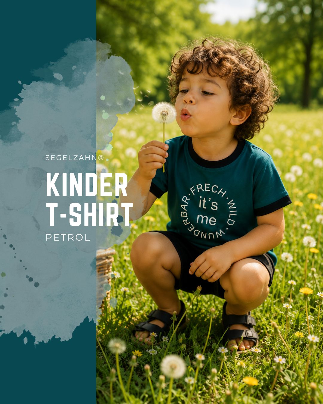 Kinder T-Shirt Petrol „Frech, Wild, Wunderbar“ – Weiches Sweatshirt-Shirt für Jungen & Mädchen Kinder T-Shirt Petrol für Jungen und Mädchen mit Aufdruck „it's me – frech, wild, wunderbar“, bequemes Kurzarmshirt