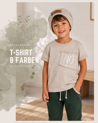 Basic T-Shirt Kinder Unisex in 8 Farben | mit frechem Spruch | Shirt kurzarm Jungen Mädchen | Sommershirt | Sweat | Nö einfach nö | Tshirt Basic T-Shirt Kinder Unisex in 8 Farben mit Brustpatch Nö einfach nö Aufdruck. Sommer Shirt in Beige, Blau, Schwarz, Grau, Du