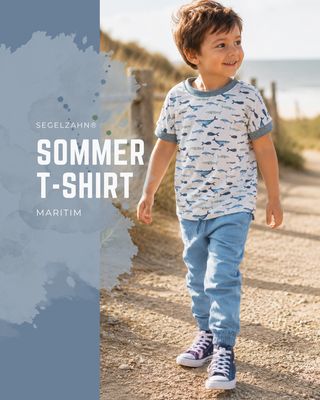 Kinder T-Shirt Wale Maritim | Unisex Sommershirt | Junge Mädchen Kurzarmshirt Kinder Sommerschirt maritim mit Wal-Print – leichtes Jersey T-Shirt für Jungen und Mädchen im modernen Küstenlook
