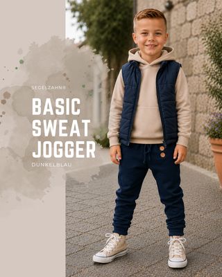 Basic Slim Fit Hose Kinder Blau | Sweat Jogger Uni | Mitwachshose Jungen Mädchen Unisex| Jogginghose schlicht | Kinderhosen einfarbig Slim Fit Hose Kinder Blau aus Sweatstoff mit Seitentasche und Mitwachsbündchen, Unisex Jogger handmade in Germany