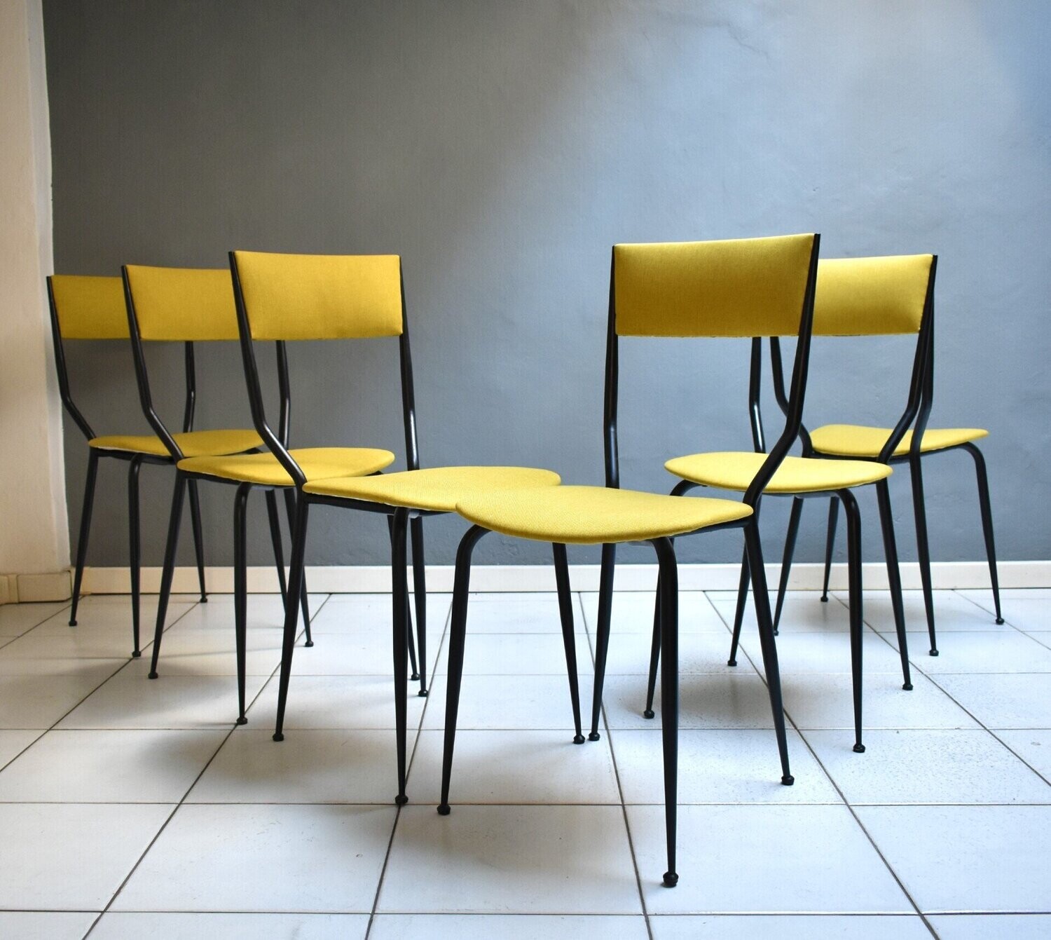 ​Set di sei sedie vintage anni'60, manifattura Italiana