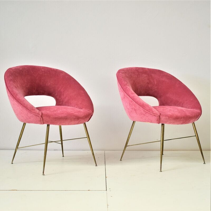 ​Coppia di poltrone vintage anni Cinquanta, design di Silvio Cavatorta