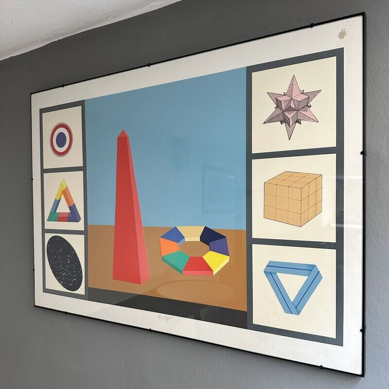 ​Serigrafia collage su carta di Lucio Del Pezzo 'Casellario' n. 148/200, 1970