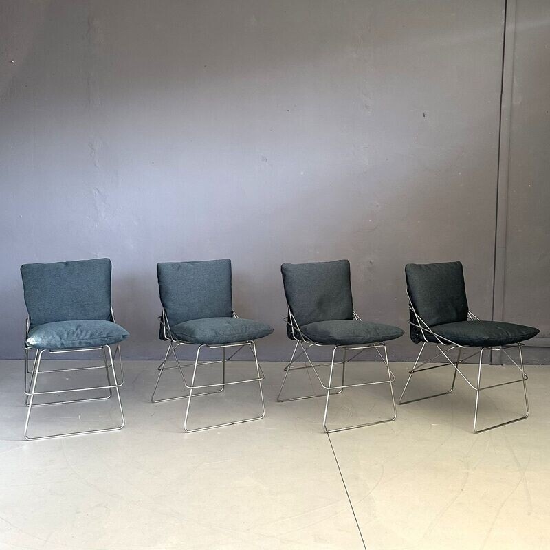 ​Set di quattro sedie modello 'SOF SOF' design di Enzo Mari, per Driade anni'70
