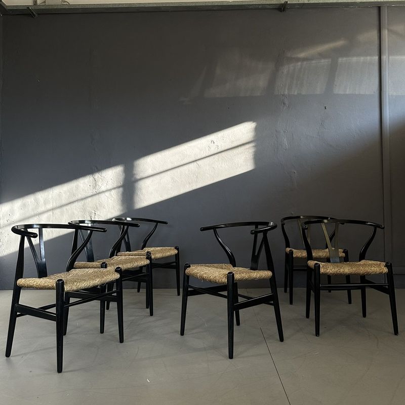 Set di 6 sedie 'CH24 Wishbone' design di Hans J. Wegner