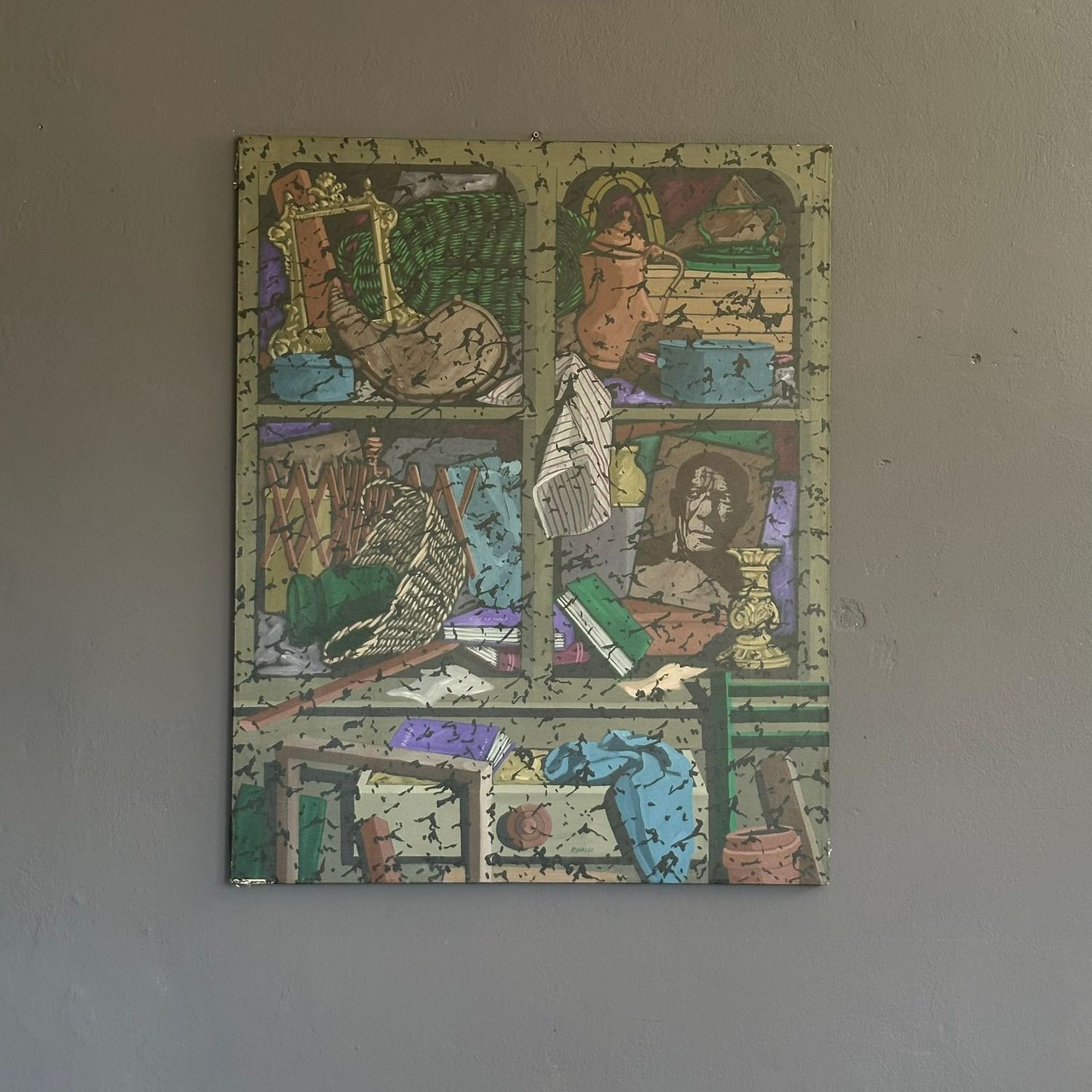 ​Quadro figurativo 'I grandi miti.. Pablo' anni Novanta, manifattura Italiana Bruno Rinaldi