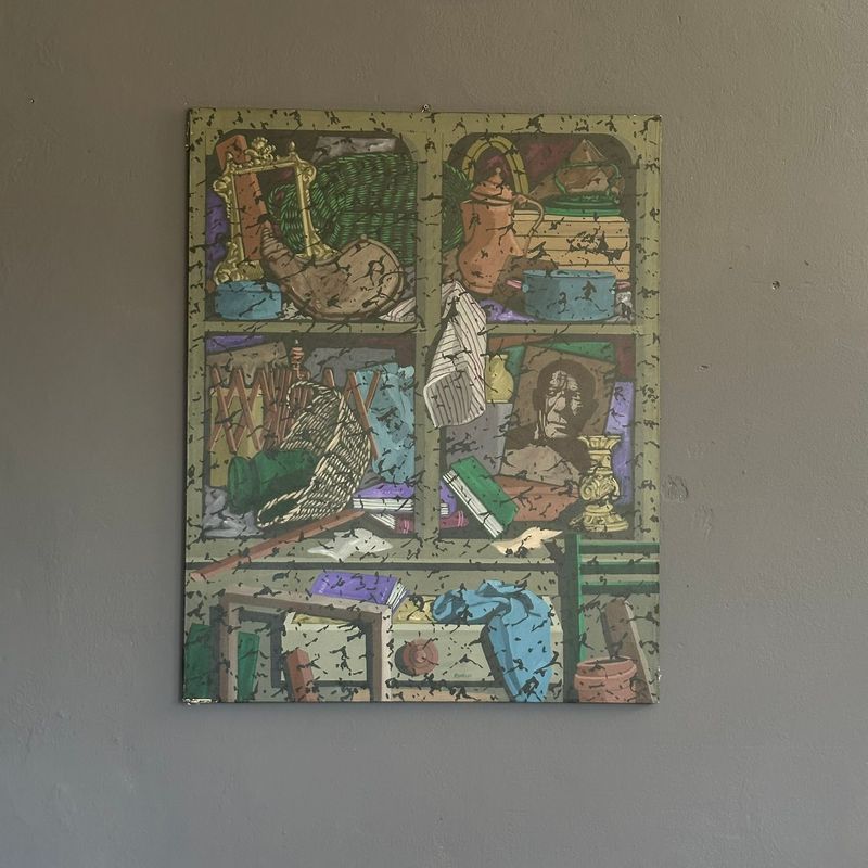 ​Quadro figurativo 'I grandi miti.. Pablo' anni Novanta, manifattura Italiana Bruno Rinaldi