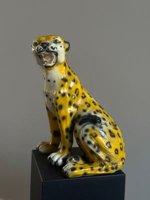 Ghepardo in ceramica, anni Settanta manifattura Italiana Ghepardo in ceramica, anni Settanta manifattura Italiana