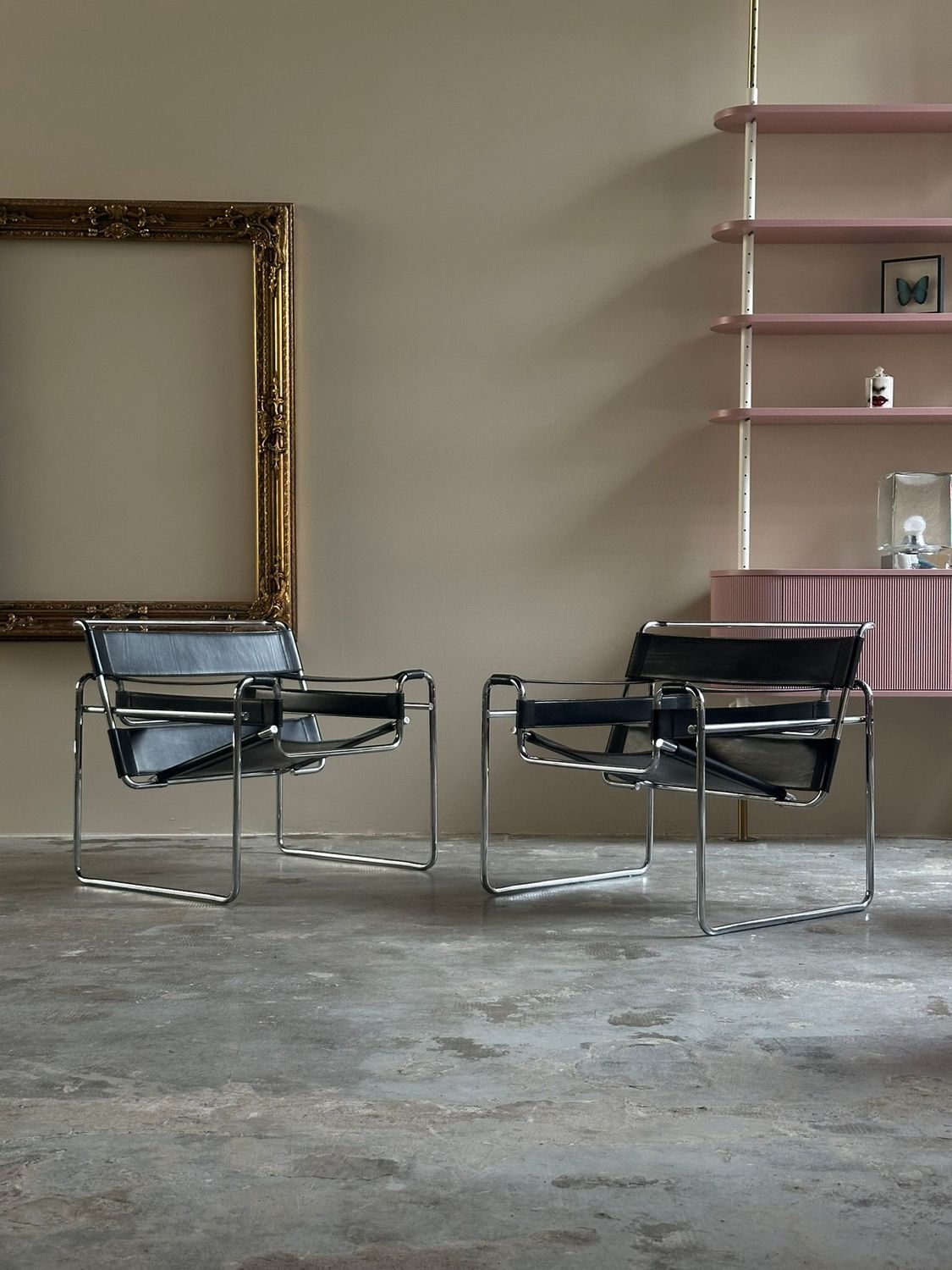 Coppia poltrone  Wassily -B3, disegnate da Marcel Breuer nel 1929 e prodotta da Gavina degli anni Settanta ca.