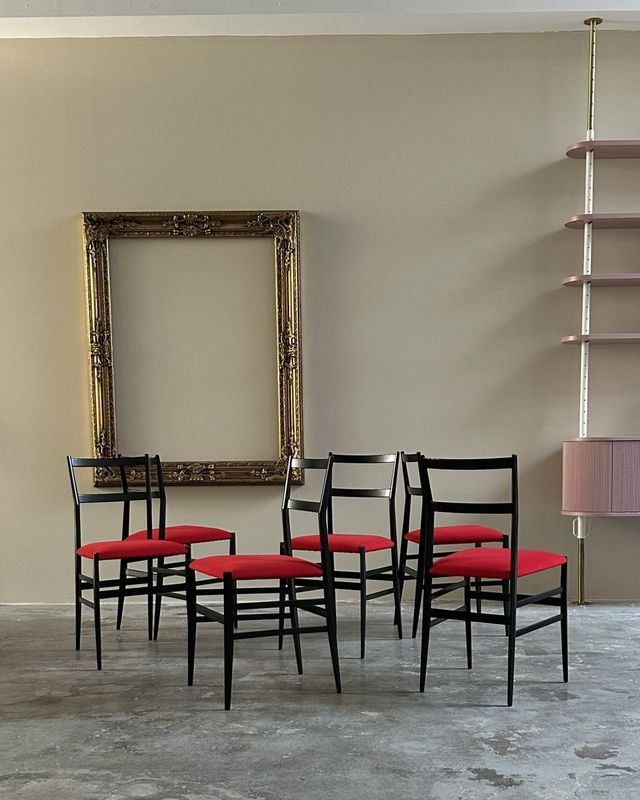 Set di 6 sedie "Superleggera" design di Gio Ponti per Cassina anni Cinquanta ca.