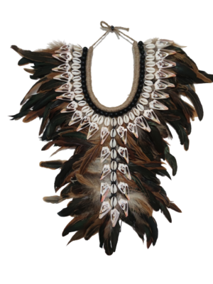 COLLAR PAPÚA de plumas negras y marrones