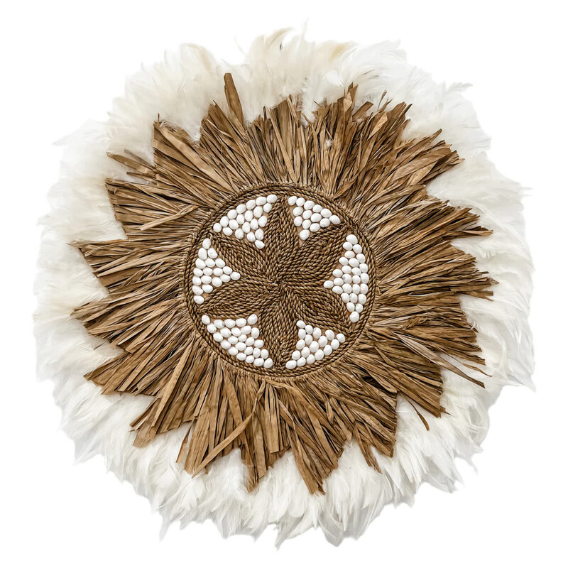 JUJU HAT de fibras naturales y plumas | Estrella del Mar