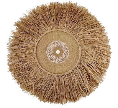 JUJU HAT de fibras naturales | Colgante de pared de rafia y concha
