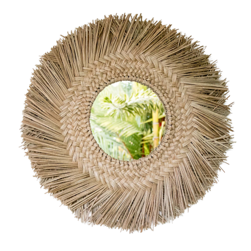 ESPEJO de fibras naturales | Espejo Sol Rafia Natural