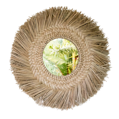 ESPEJO de fibras naturales | Espejo Sol Rafia Natural