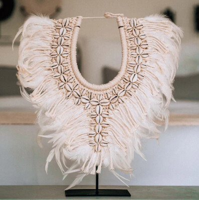COLLAR PAPÚA Bohemio de Plumas y Conchas